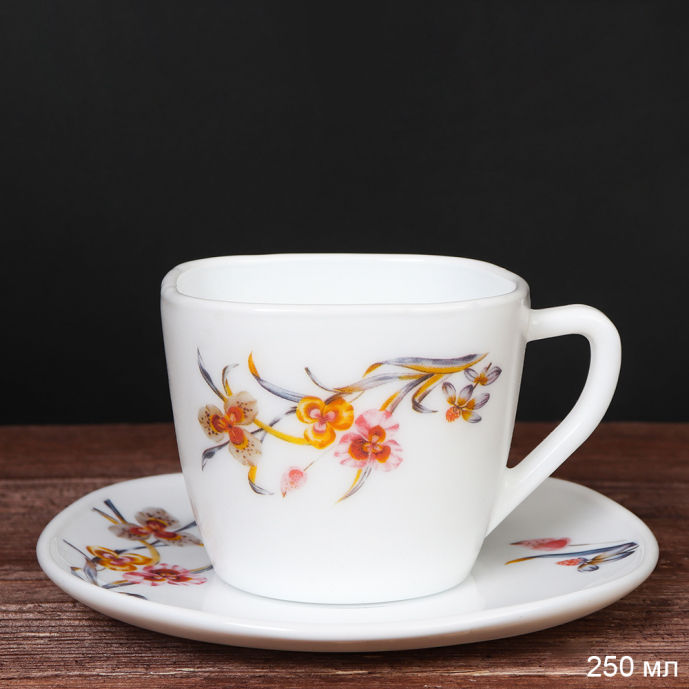 Чайная пара 250 мл квадратная ПАРА FXB220/FBD220-6A (7061) Виола