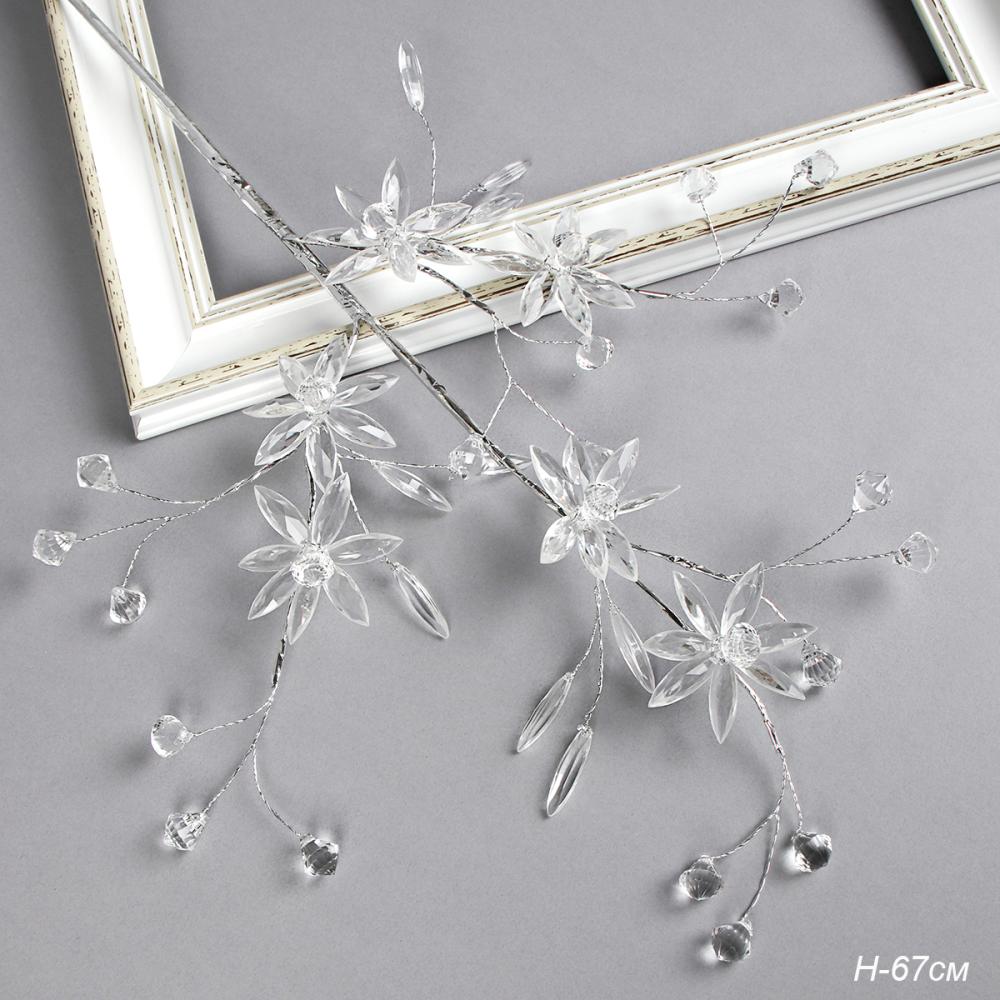 Ветка декоративная стеклярус 67 см / SA6 /уп 360/