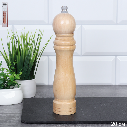 Мельница для специй и соли дерево 20 см / 96-DP /уп 100/ светлое
