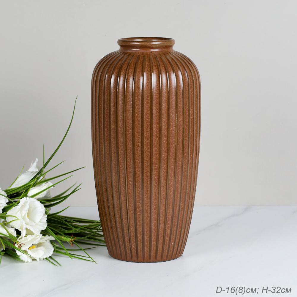 Ваза 32 см коричневая / WRF-127 /уп 6/