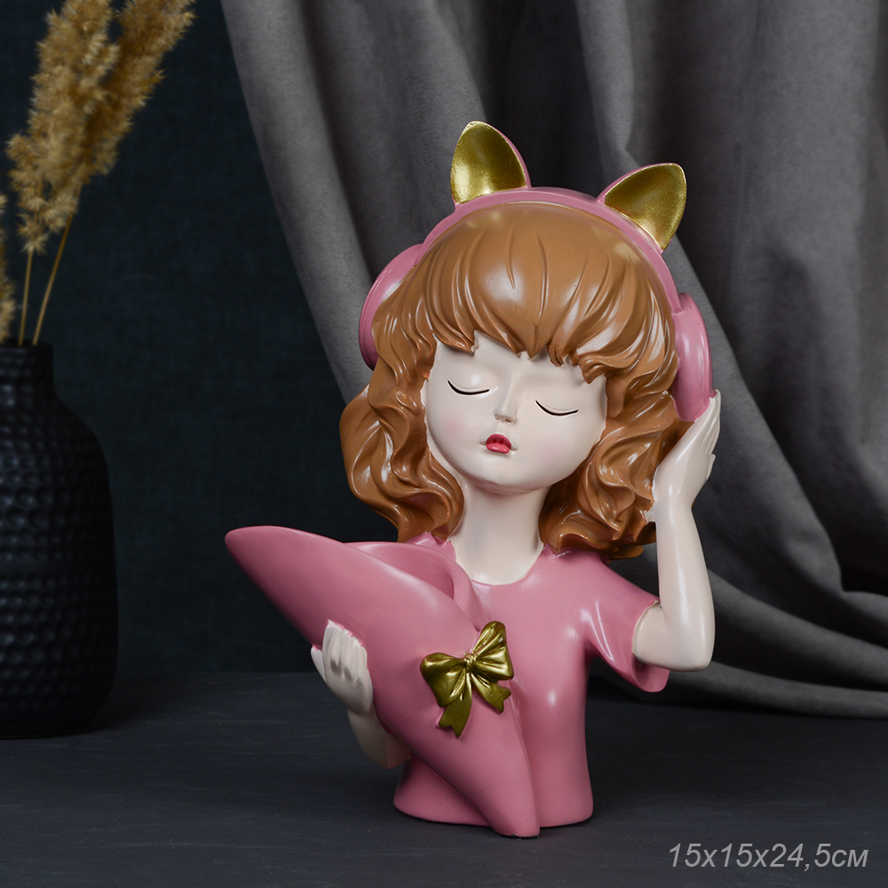 Статуэтка-ваза Девочка в наушниках 24,5 см / LH-157 /уп 12/