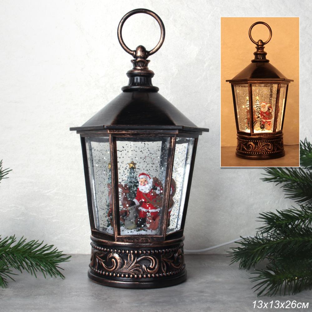 Светильник настольный новогодний 12х11х26 см / NG206-9 /уп 12/ музыкальный