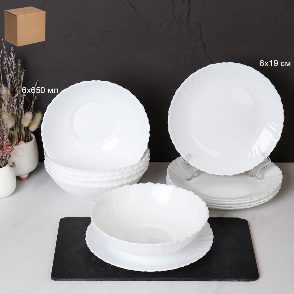 Столовый набор 12 предметов Классика  12LHP757 (WHITE) (уп 4)