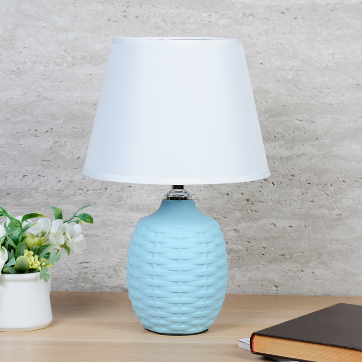 Светильник настольный 36 см голубой с белым абажуром / YM2200322 /уп 24/713795