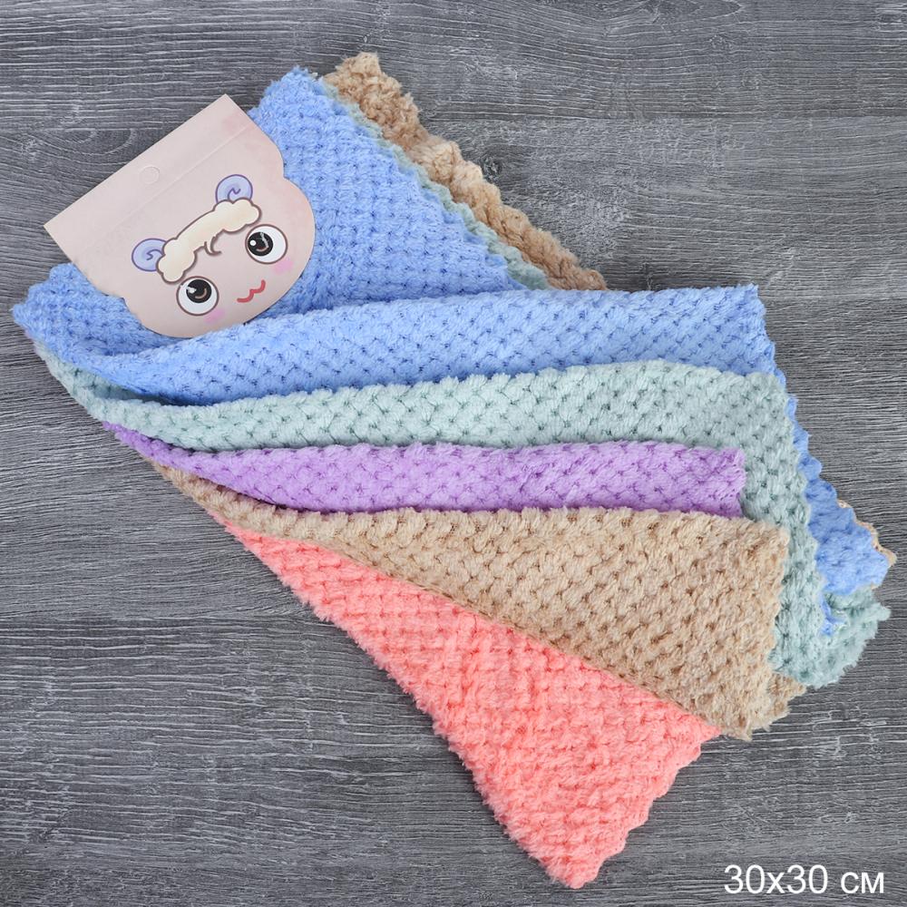 Салфетка для уборки 5 штук 30х30 см / KR-547 /уп 6/360/