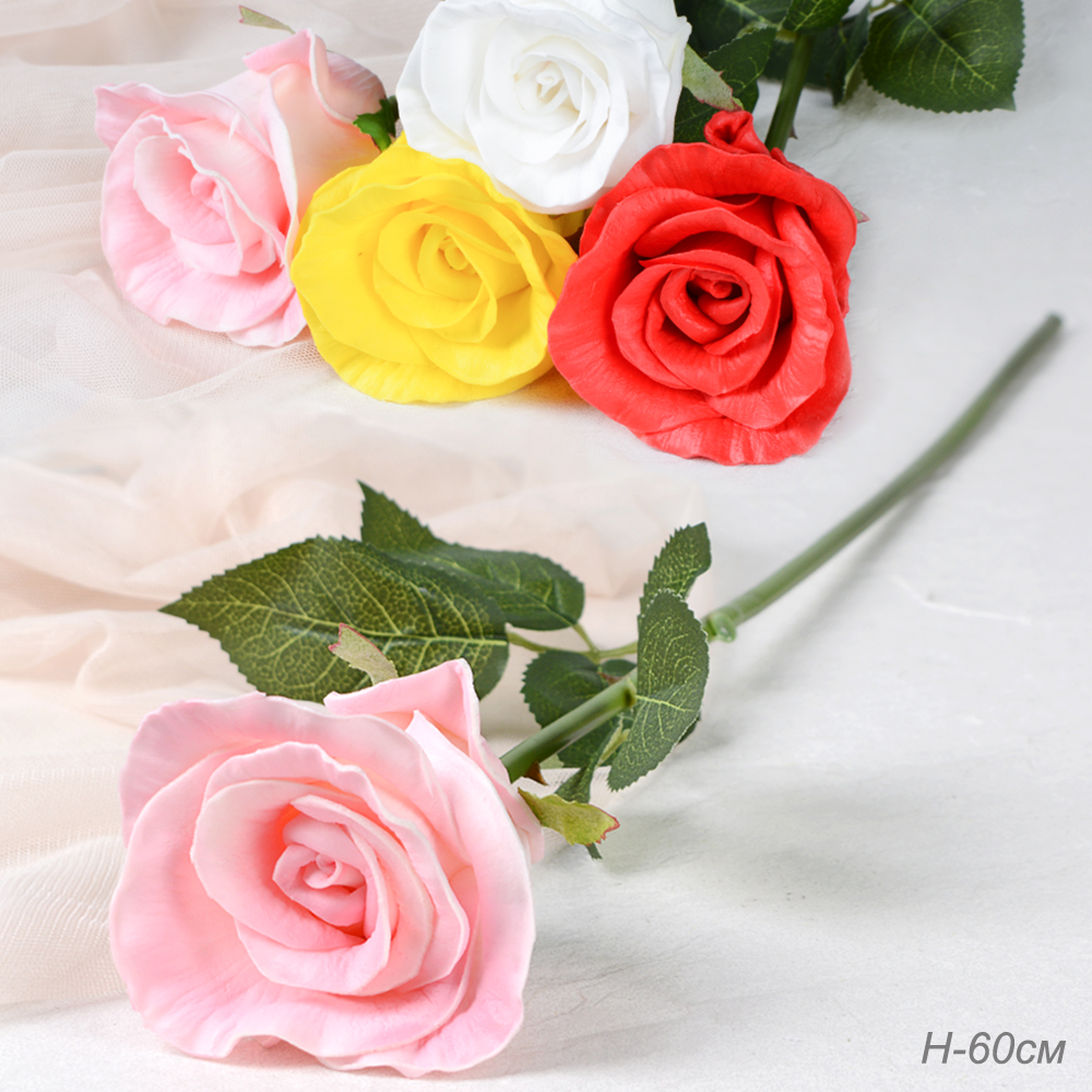 Цветок искусственный Роза 60 см / J101 /уп 40/480/ латекс
