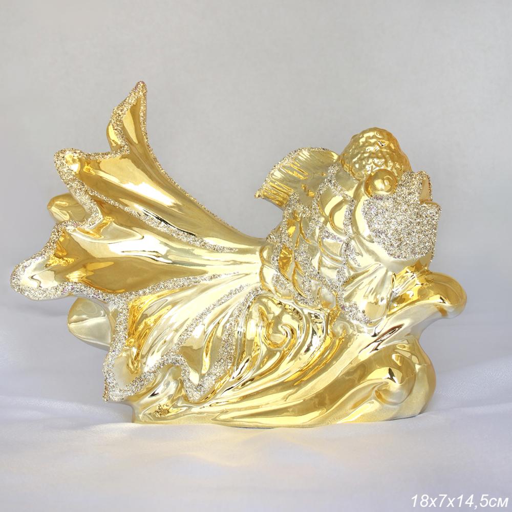 Статуэтка Золотая рыбка 18х14 см / W3352 /уп 36/
