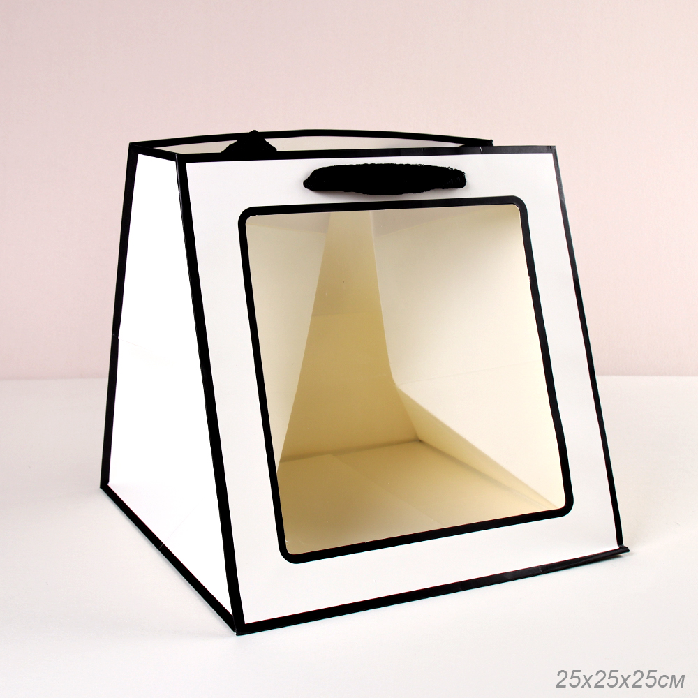 Пакет подарочный с окном 25х25х26 / 904-46 /уп 10/200/