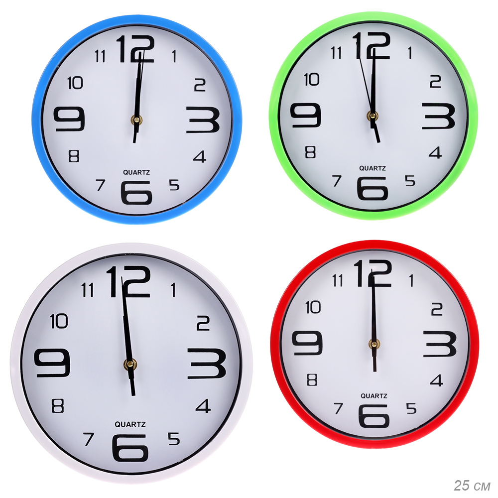 Часы настенные 25 см / 381-39 /уп 40/ микс