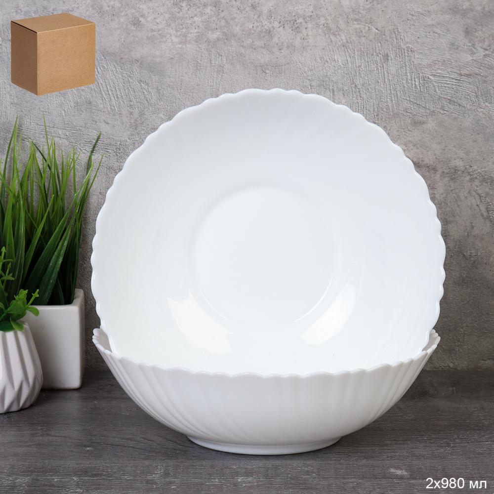 Набор суповых тарелок 2 штуки 980 мл Классика Богатырь белый / TW-80XN (WHITE) /уп 16/ 730542