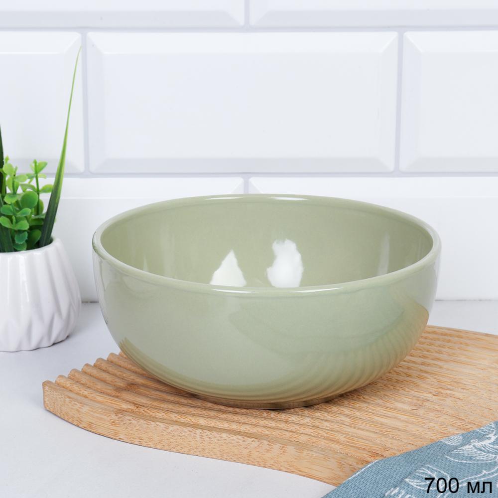 Тарелка глубокая суповая 700 мл глянец / YF8006 /уп 2/ Светло оливковый