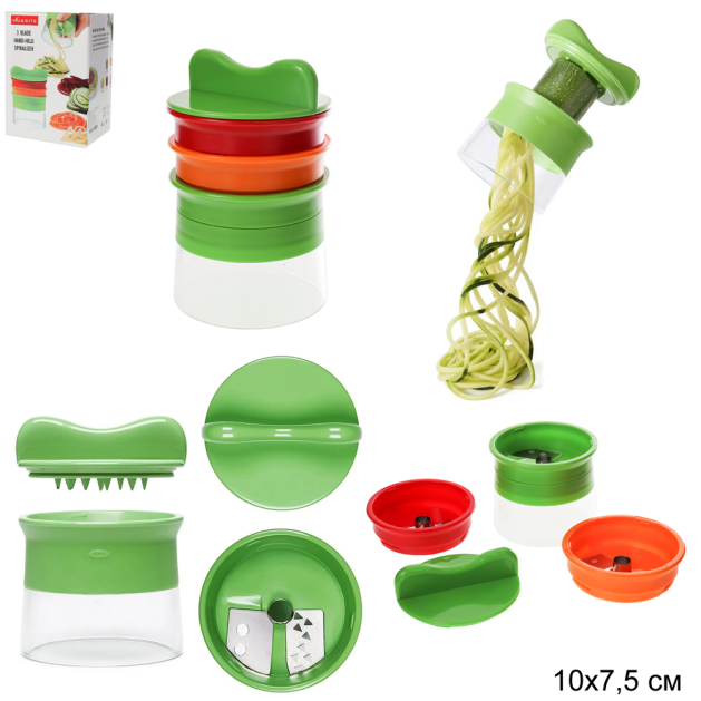Овощерезка для спиральной нарезки с 3 насадками / TR-366 /уп 100/ ПРОМО АКЦИЯ