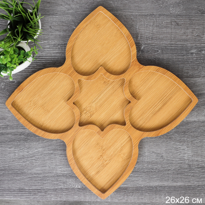 Блюдо сервировочное 26 см дерево / DC4-1 /уп 48/