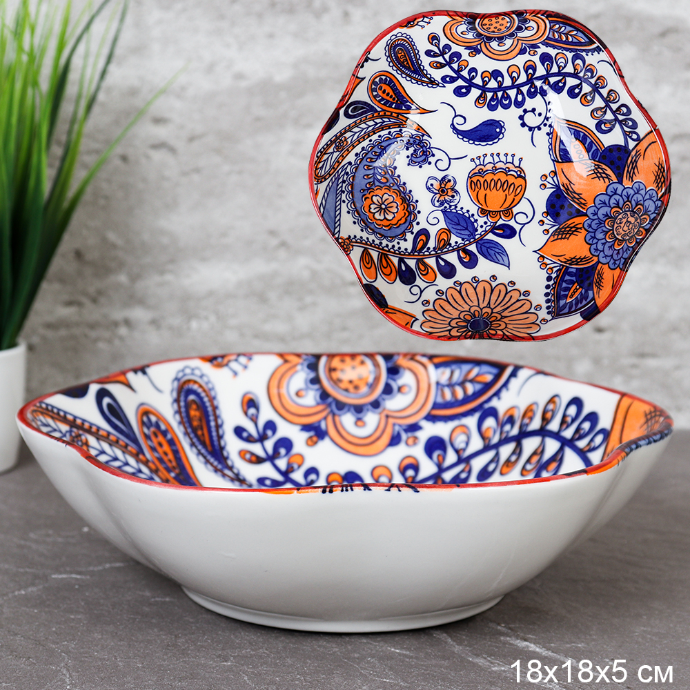 Салатник глубокий 18х5 см / ZY043 /уп 60/