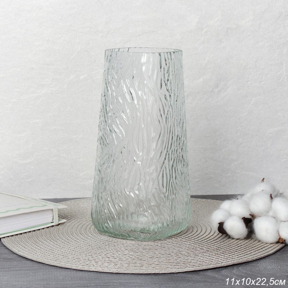 Ваза для цветов 20 см прозрачная / WRD-138 /уп 24/ без и/уп