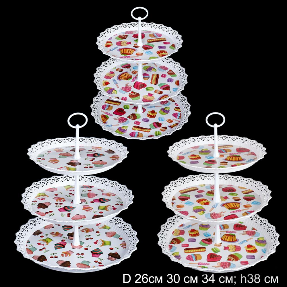 Ваза для фруктов 3-х ярусная 26/30/34 см / 167/168/169 /уп 36/