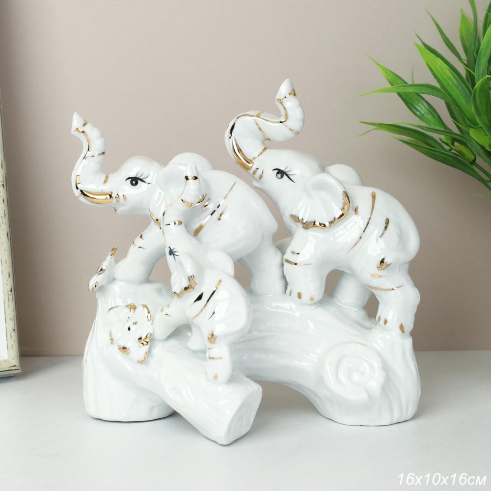 Статуэтка Слон семья 17х17х14 см / W2482 /уп 36/