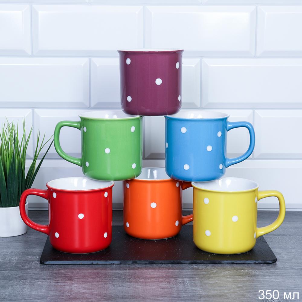 Кружка 350 мл  / 20039-9 /уп 12/36/ Горох 6 цветов микс