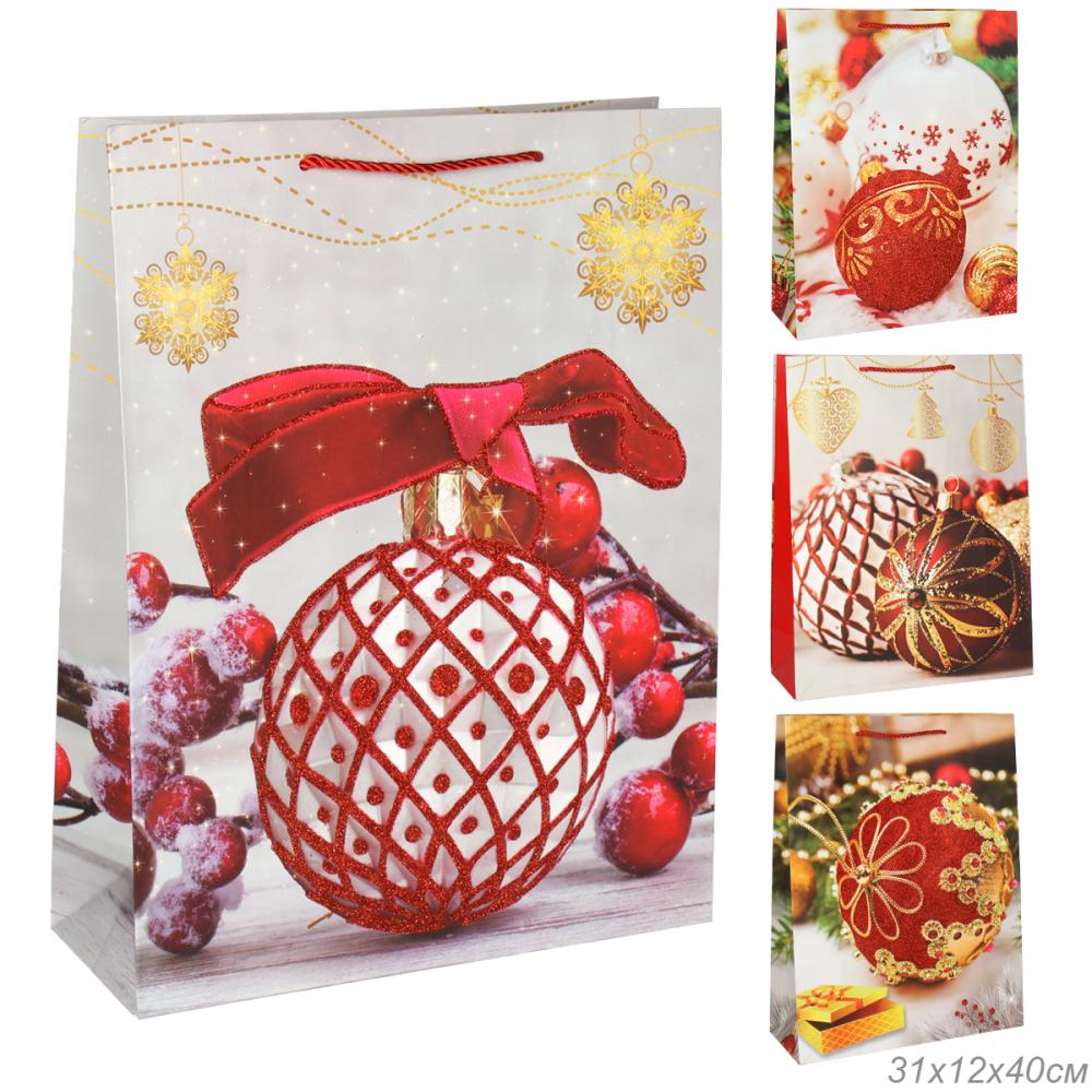 Пакет подарочный 31х40х12 / 100-1L /уп 12/360/ микс Новый год