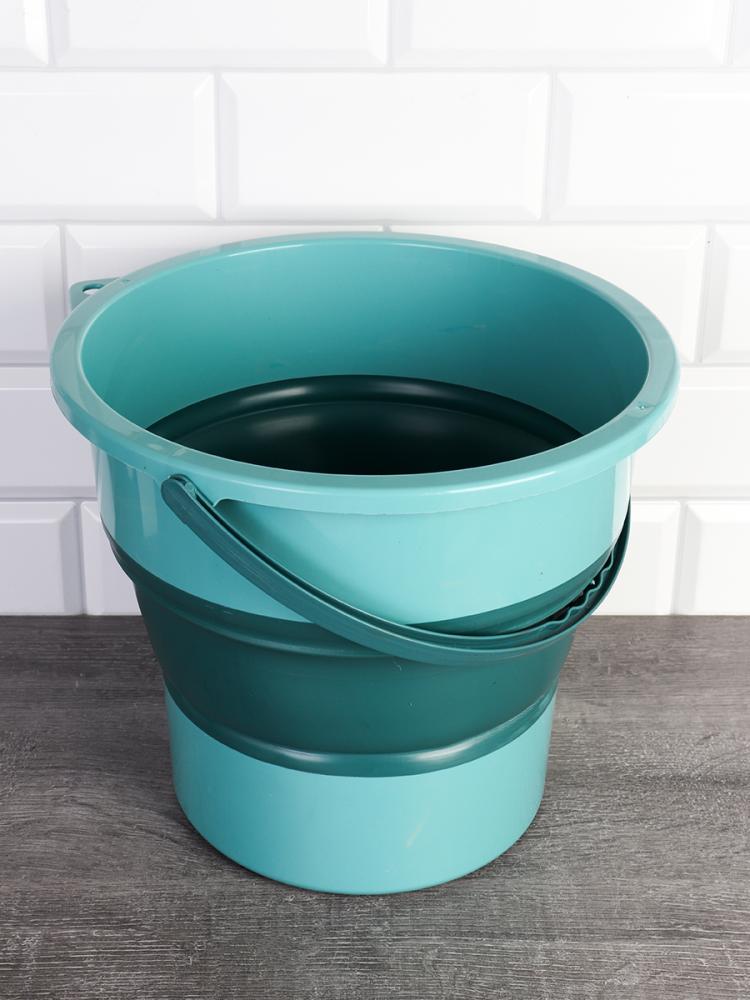 Ведро складное 10 л мятное/ VSM-530-10 /уп 22/ силикон/