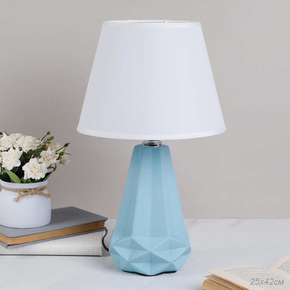 Светильник настольный 42 см голубой + белый плафон / YM220333 /уп 16/713811