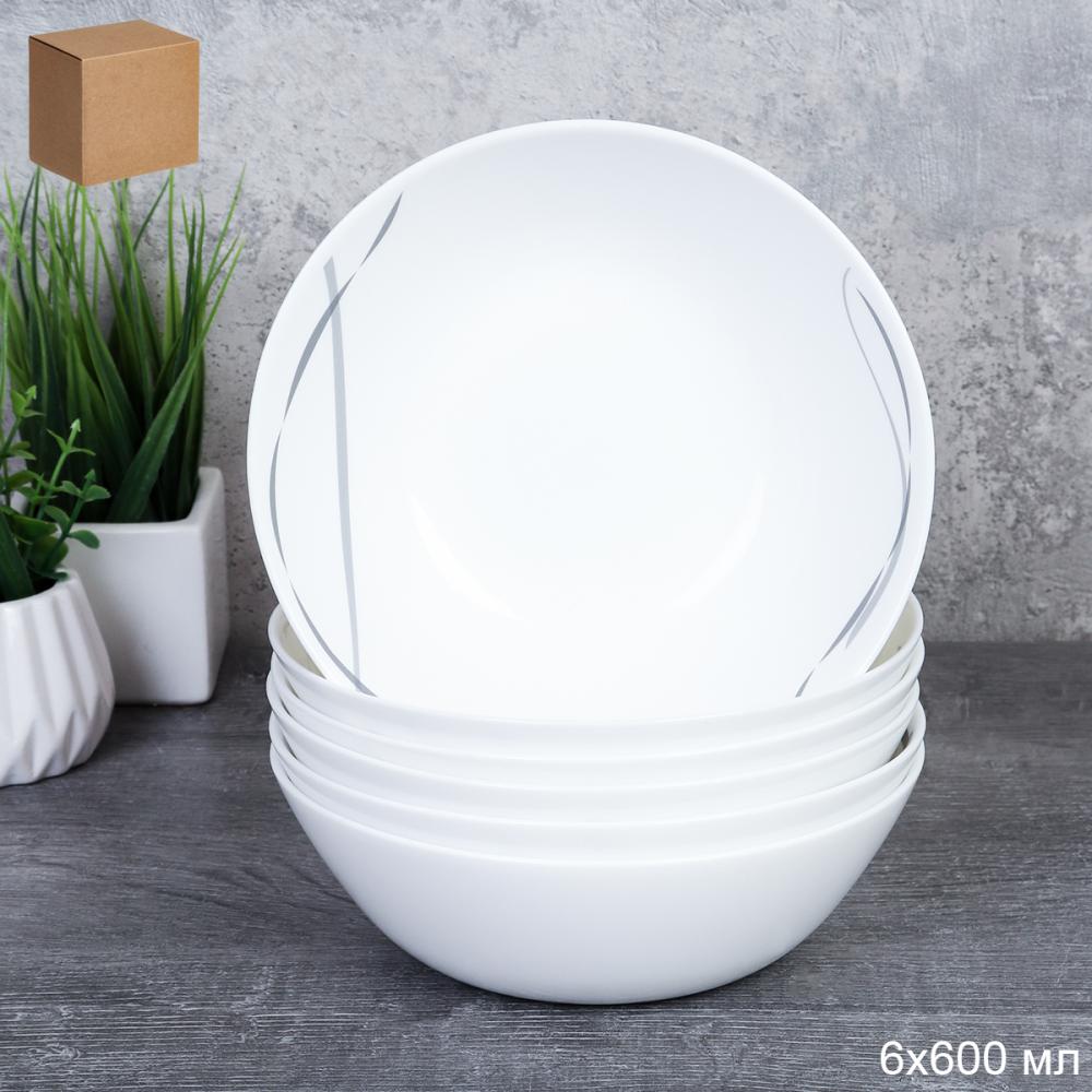 Набор суповых тарелок 6 штук 600 мл 152 мм / LYGW60 (2026)  /уп 12/ Дуэт