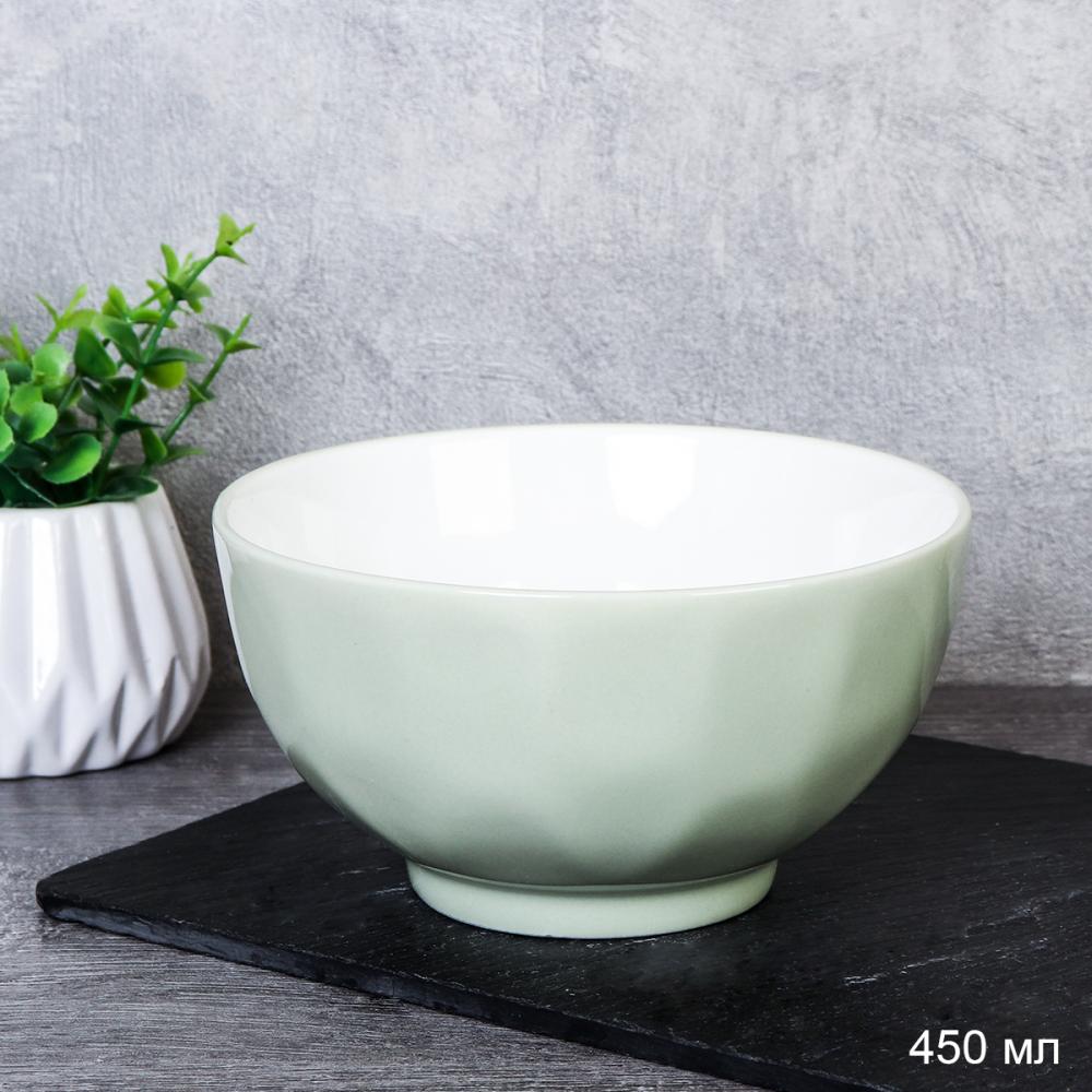 Салатник на ножке 450 мл / GR-15 /уп 18/ оливковый