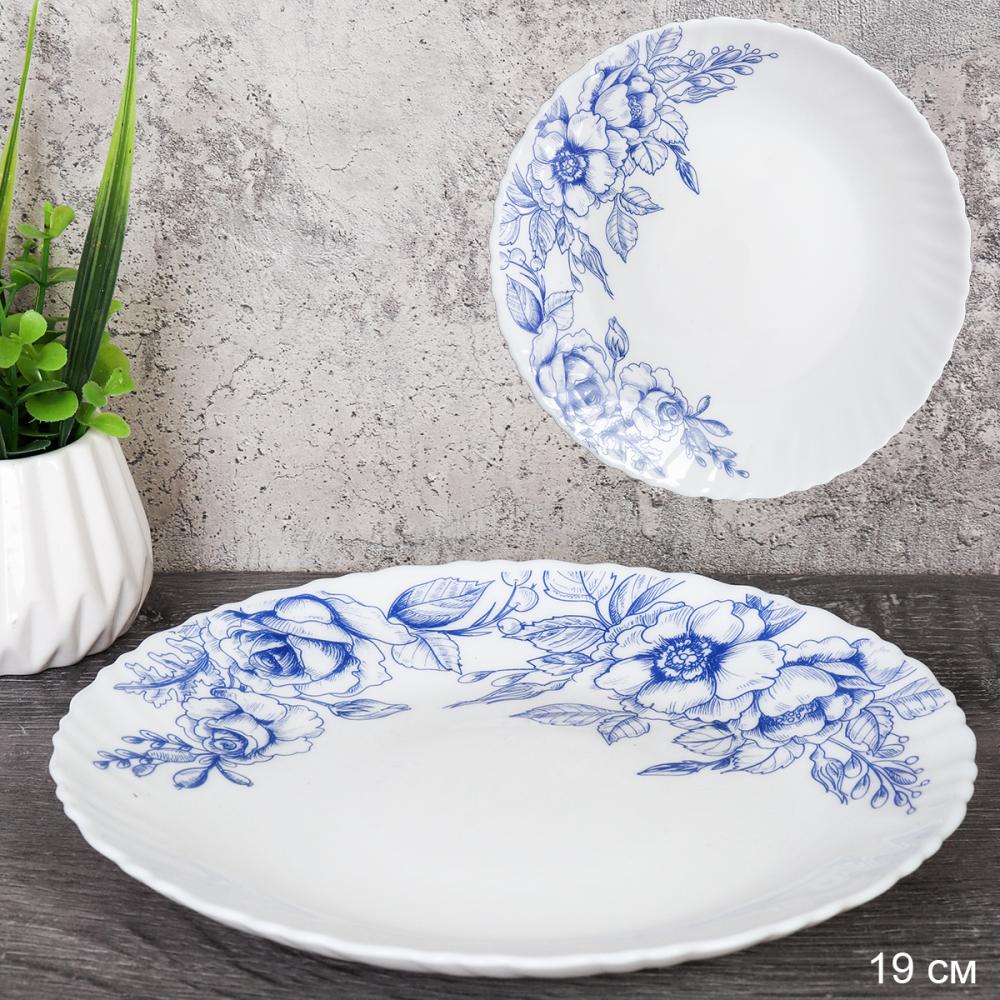 Тарелка 190 мм / LHP-75 (7367) /уп 6/72/ Цветы кобальт