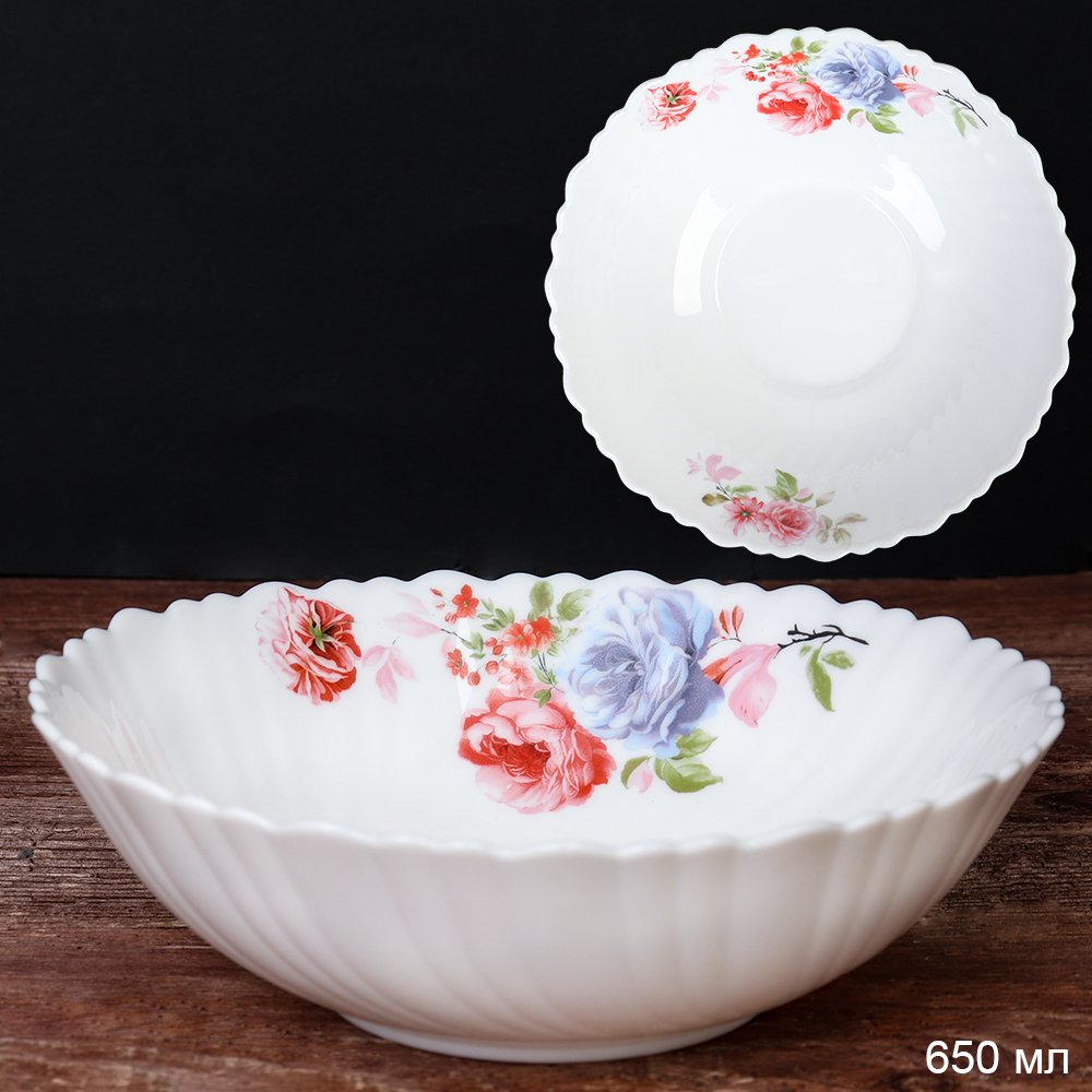 Салатник 650 мл 175 мм тарелка глубокая / TW-70 (7027) /уп 6/48/ Синяя роза