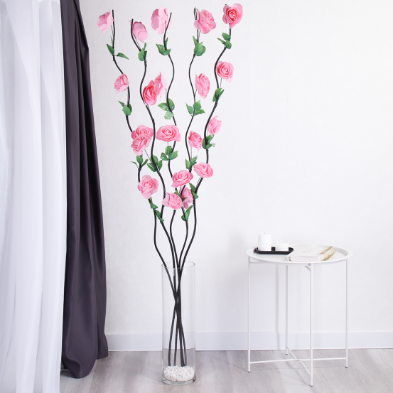 Сухоцвет набор 5 штук 150 см Роза розовая пенка / GT-167 /уп 100/717999