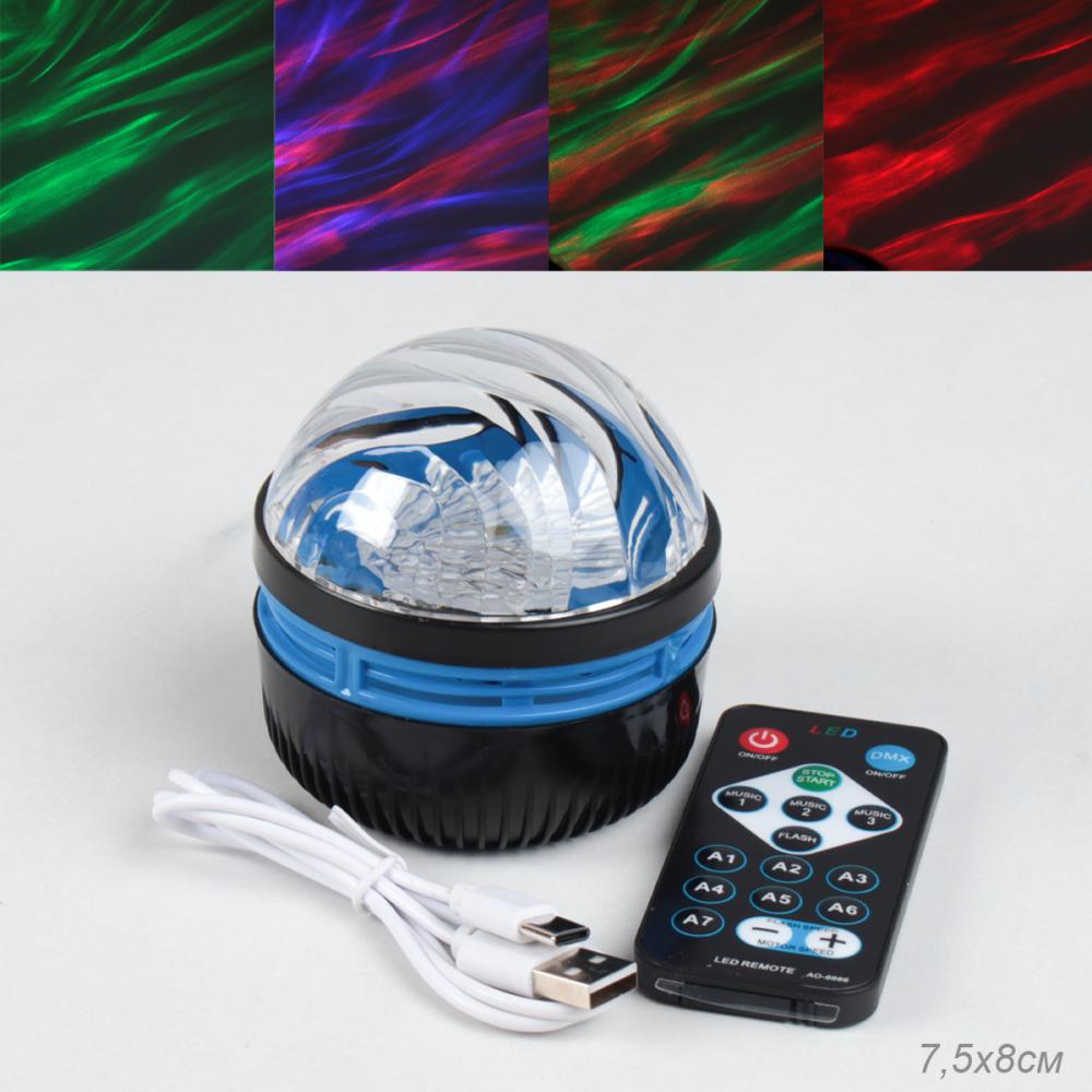 Проектор диско-шар ночник светодиодный классический, настольный 7,5 см / CW182609-22 /уп 100/