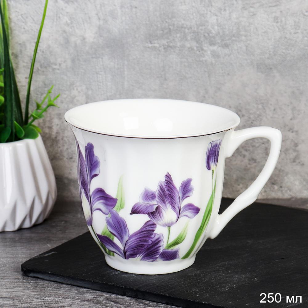 Кружка 250 мл / GA5-GF3/ Ирисы костяной фарфор