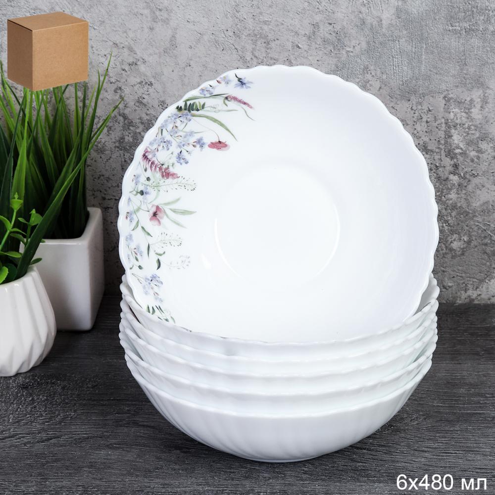 Набор суповых тарелок 6 штук  480 мл 155 мм / TW-60XN (7521) /уп 12/ 748937