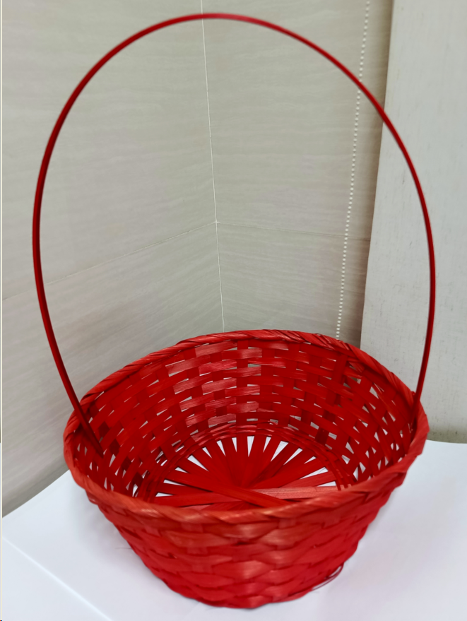 Корзина плетеная красная / A-995/3 /1 бол ручка отдельно