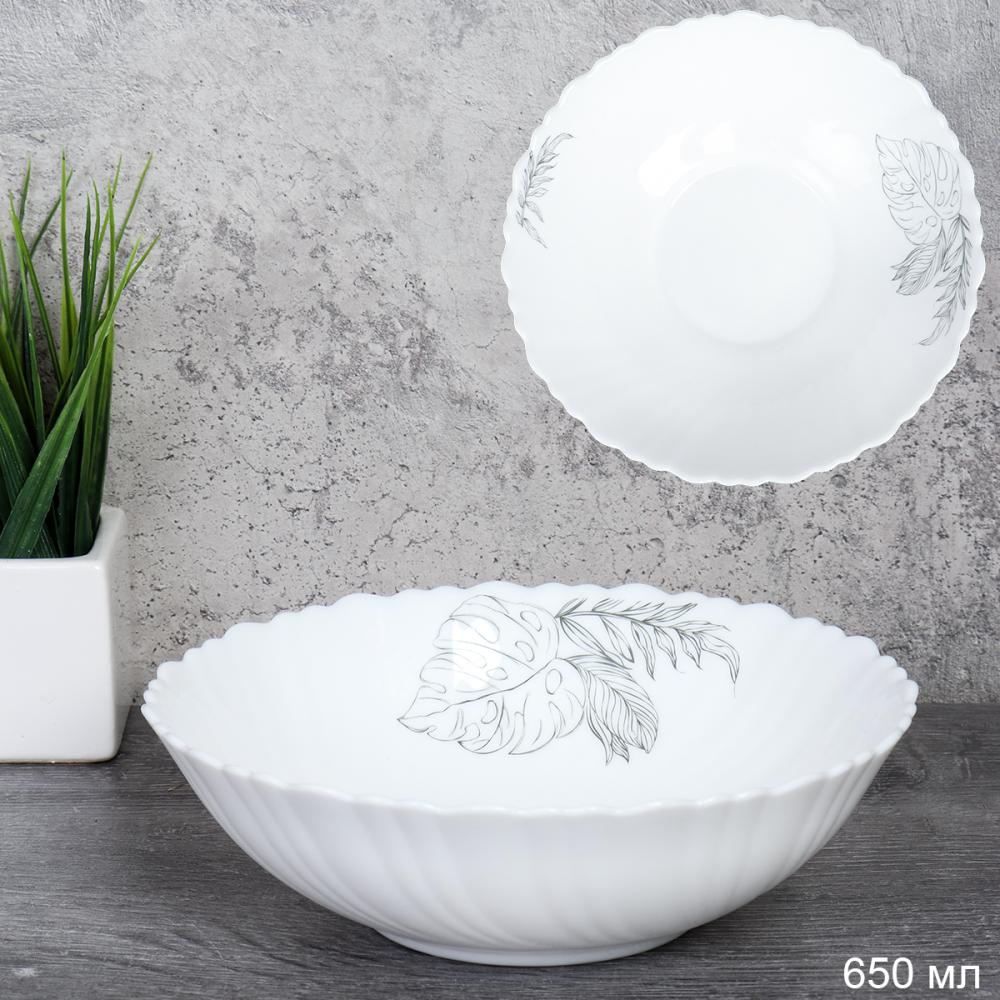 Салатник 650 мл 175 мм тарелка глубокая / TW-70XN (7463) /уп 6/48/ Графика лист