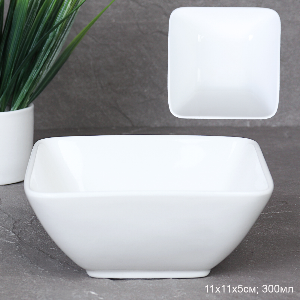 Салатник квадратный 11х11х5см 300 мл / HT-74 /уп 72/