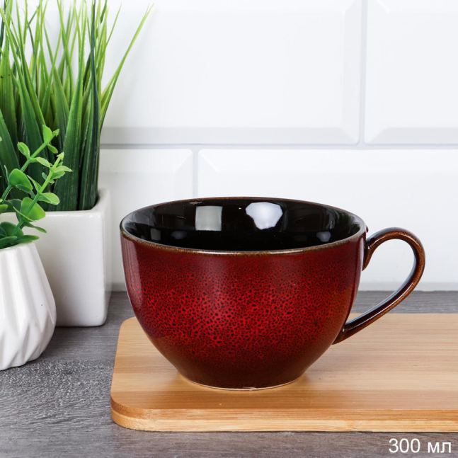 Кружка 300 мл Градиент Рэд / WRF-269 /уп 60/737269/ Чашка чайная/ Ручное распыление градиента