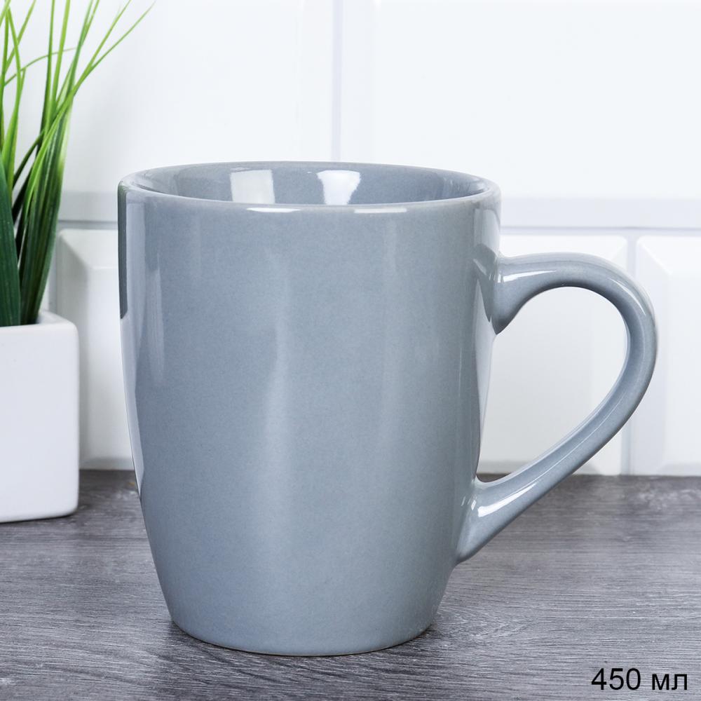 Кружка 450 мл глянец / YF8002 /Серый графитовый