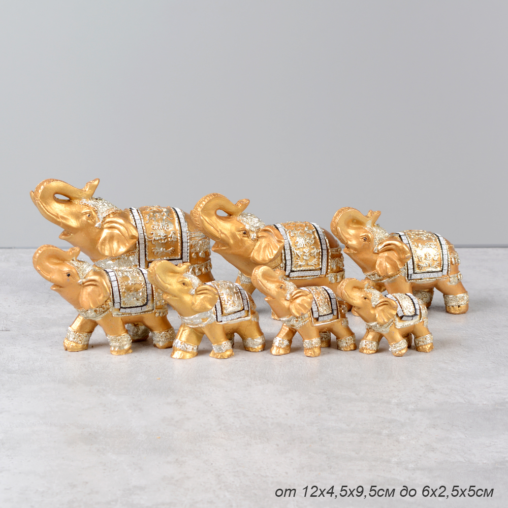 Статуэтки Слоны 7 штук набор / 8039А /уп 36/