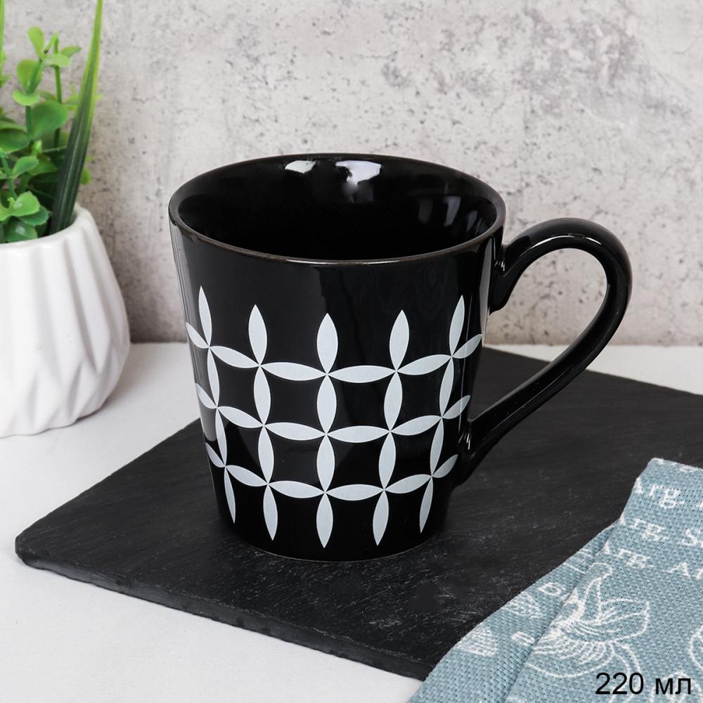 Кружка 220 мл Ноктюрн Черная / YY-966 /уп 72/