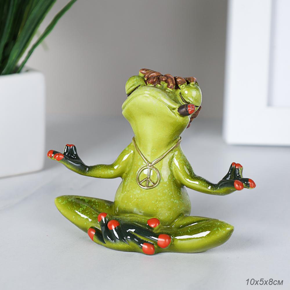 Фигурка Лягушка йога 10,5 см / YX99035-1 /уп 48/