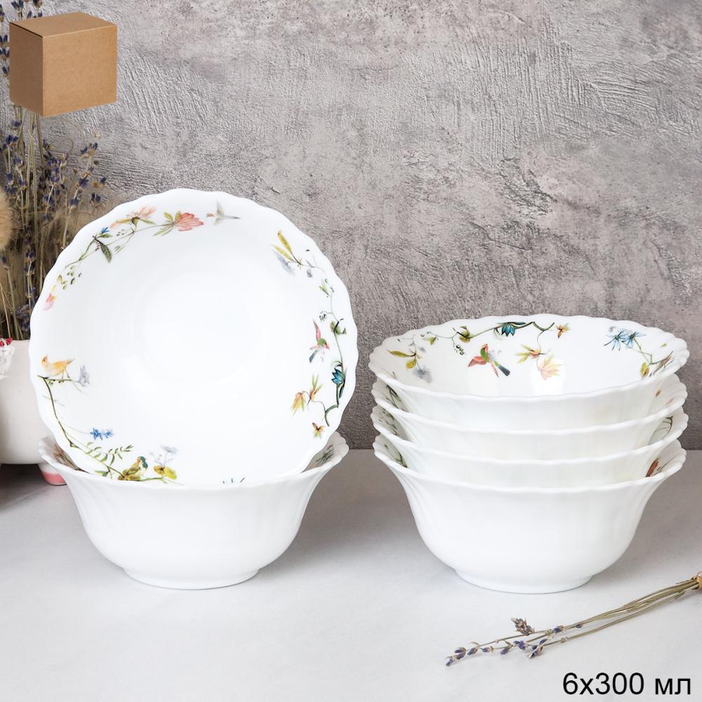 Набор салатников 6 штук 300 мл 125 мм / LHBW-50XN (7008) /уп 12/ Райский сад