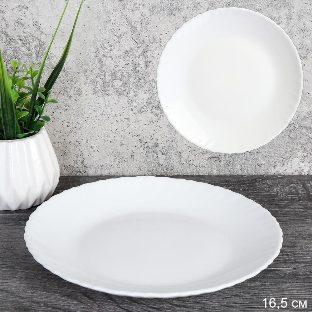 Тарелка плоская 165 мм десертная Классика белая / LHP-65 WHITE /уп 6/96/