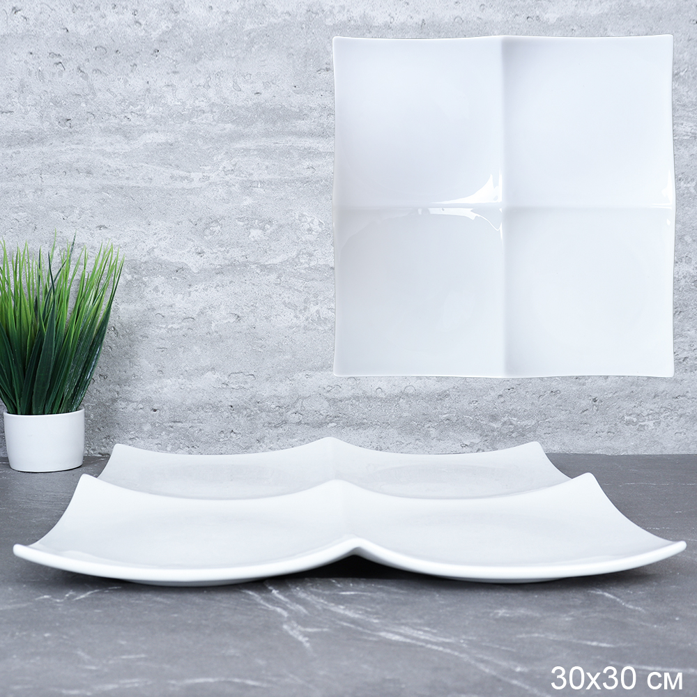 Блюдо менажница 4 секции 30 см / BG-11 /уп 8/