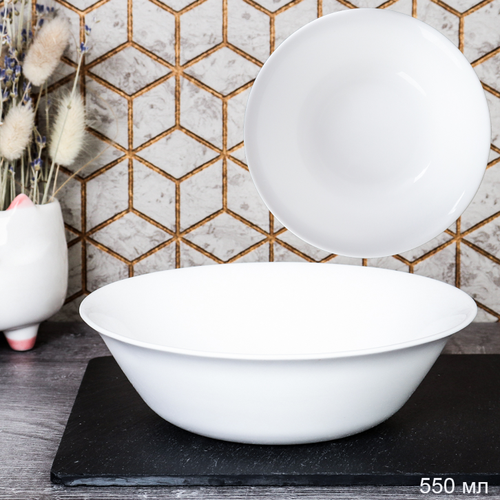 Тарелка глубокая суповая 560 мл 165 мм Глэйд белая / FLPW65 (WHITE) /уп 48/ 735084