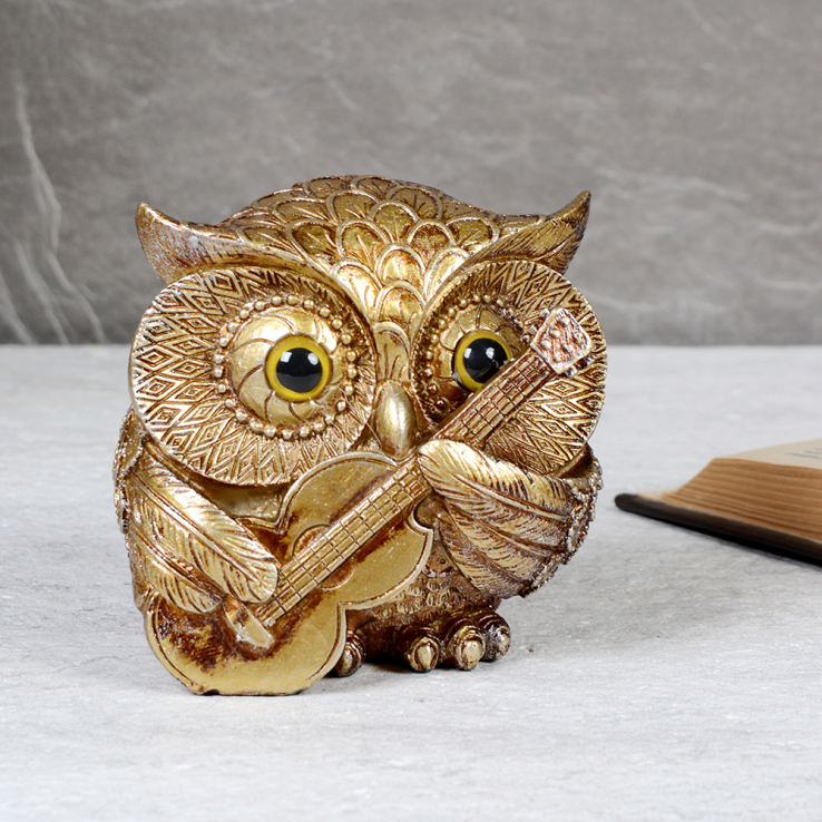 Фигурка Сова музыкант с гитарой 9 см / 28018-21-3 /уп 96/