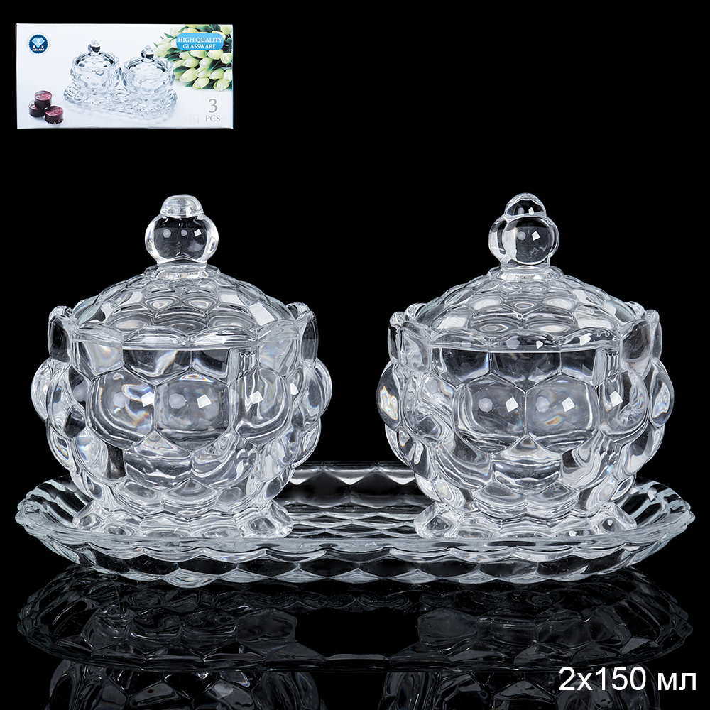 Ваза для сервировки стола 2 штуки 150 мл на подставке / RW-4251 /уп 16/