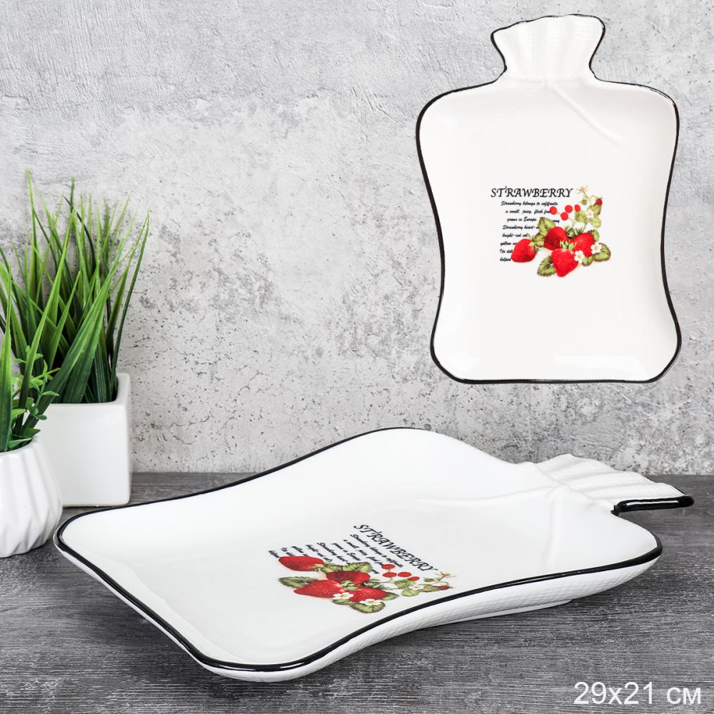 Блюдо фигурное 25 см Клубника / VFD-13 /уп 48/