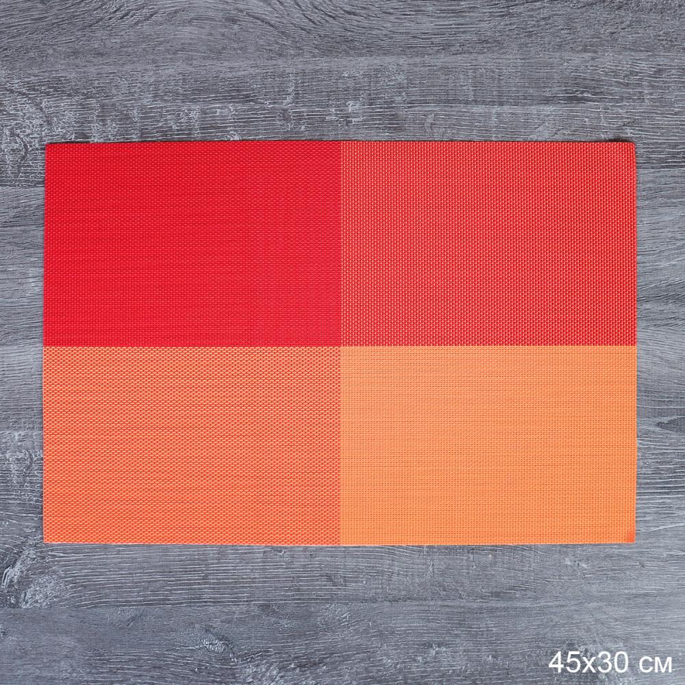 Салфетка для сервировки стола Квадраты 30х45 см ШТУЧНО / N23-3 /уп 10/300/ оранжевая