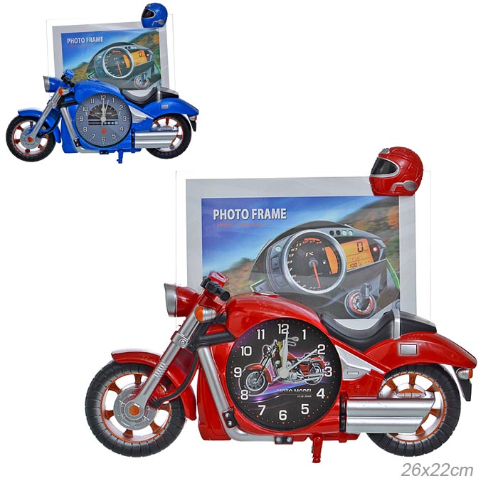 Часы фоторамка Мотоцикл 26 см / PF007A /уп 60/*